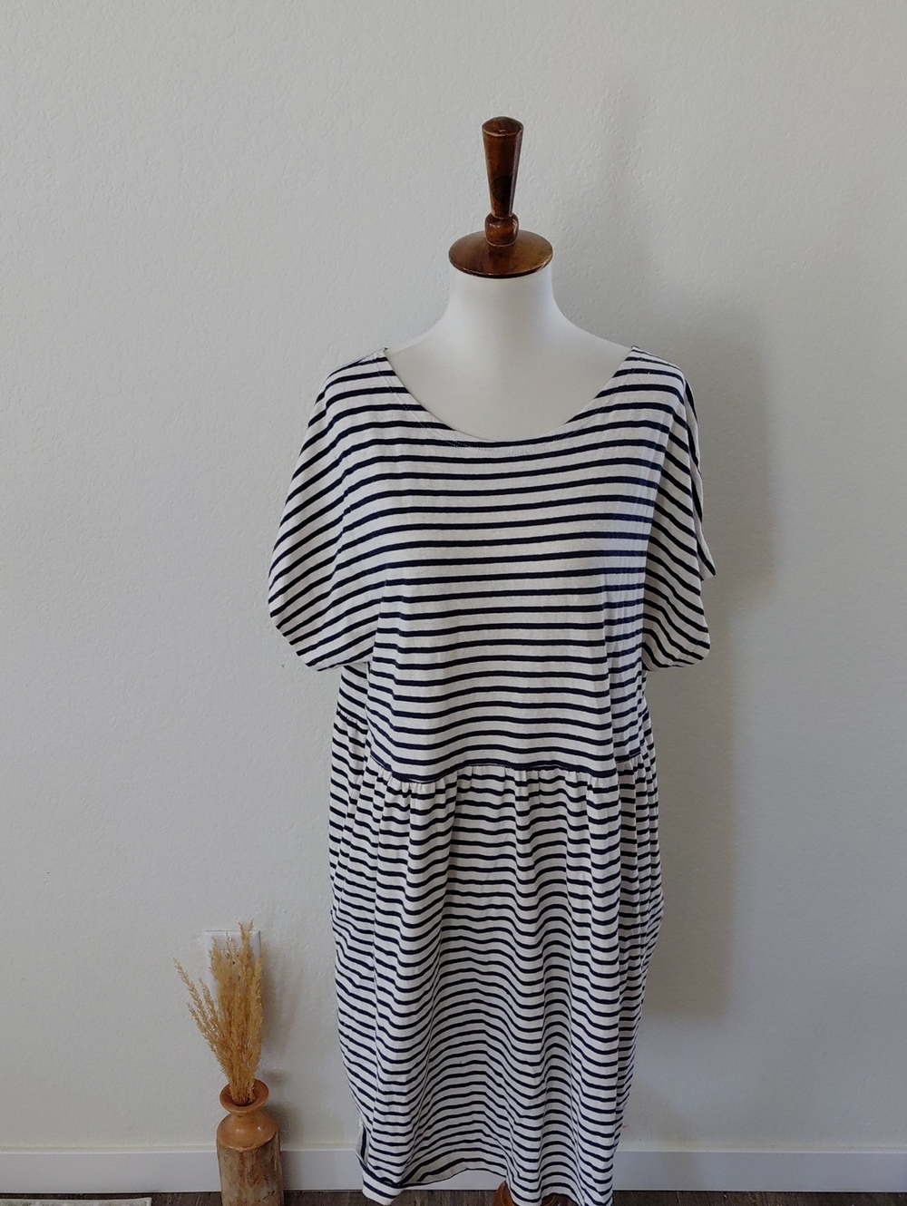 Conscious Clothing Striped Oversized Midi Dress
